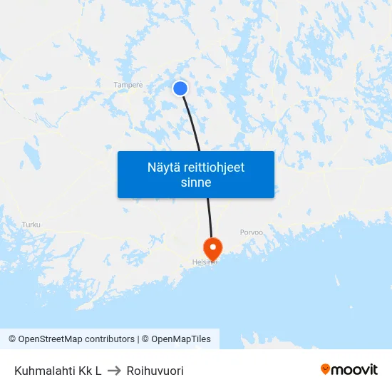 Kuhmalahti Kk L to Roihuvuori map