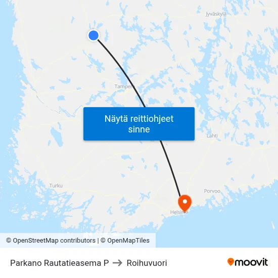 Parkano Rautatieasema P to Roihuvuori map