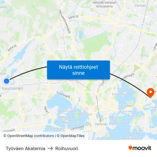 Työväen Akatemia to Roihuvuori map