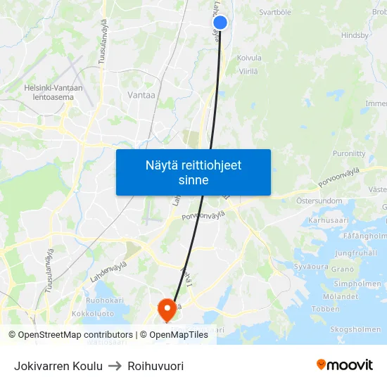 Jokivarren Koulu to Roihuvuori map