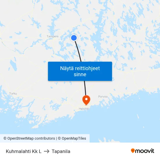 Kuhmalahti Kk L to Tapanila map