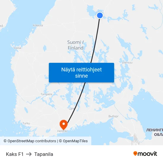 Kaks F1 to Tapanila map