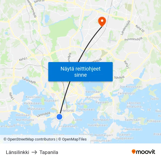 Länsilinkki to Tapanila map