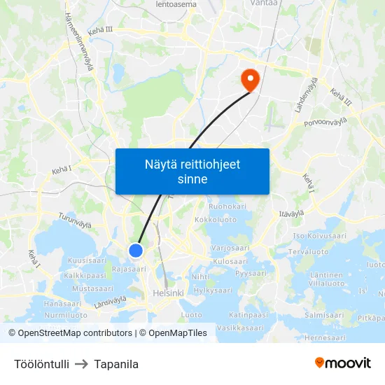 Töölöntulli to Tapanila map