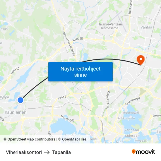 Viherlaaksontori to Tapanila map