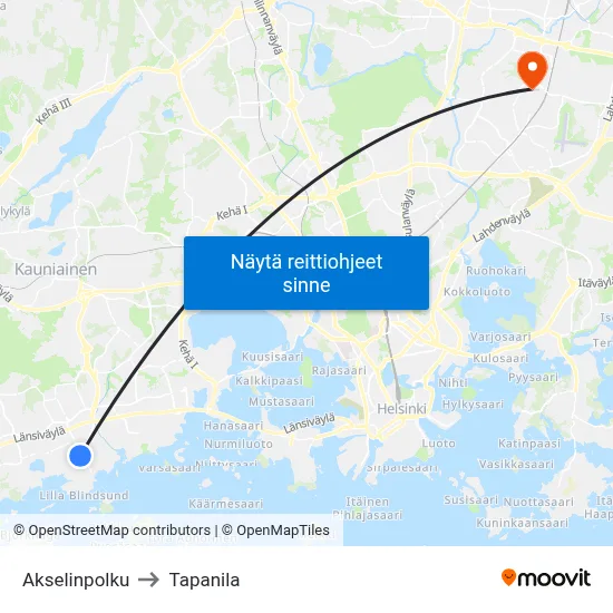Akselinpolku to Tapanila map