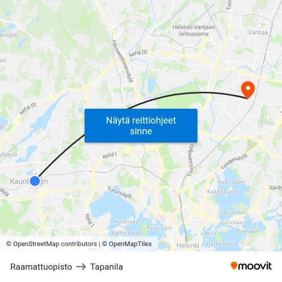 Raamattuopisto to Tapanila map