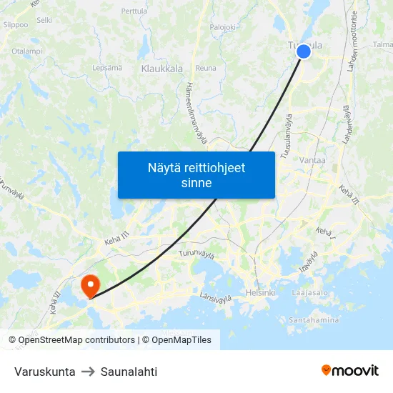 Varuskunta to Saunalahti map