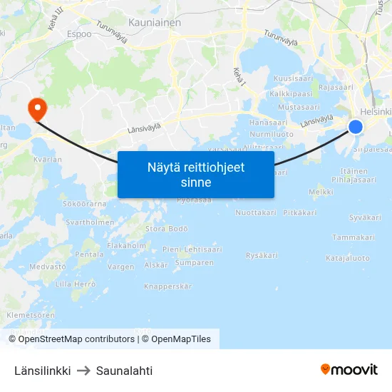 Länsilinkki to Saunalahti map