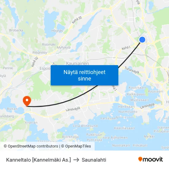Kanneltalo [Kannelmäki As.] to Saunalahti map