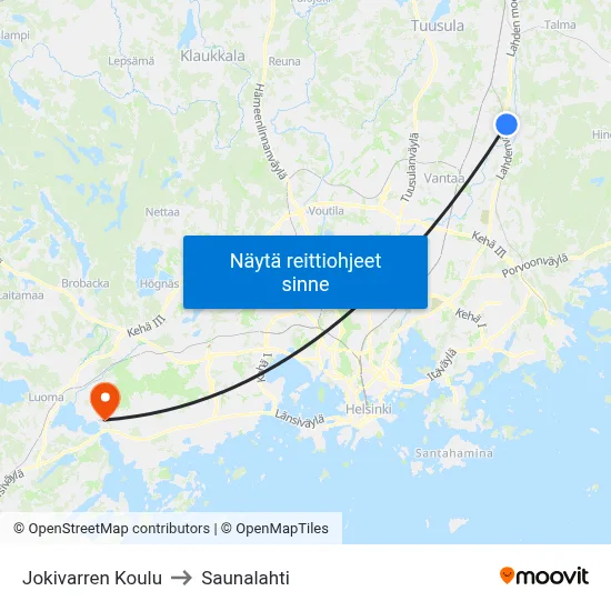 Jokivarren Koulu to Saunalahti map