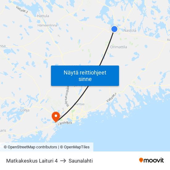 Matkakeskus Laituri 4 to Saunalahti map