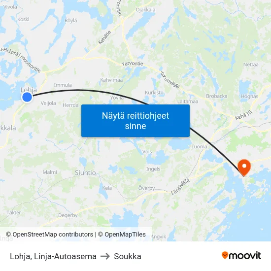 Lohja, Linja-Autoasema to Soukka map