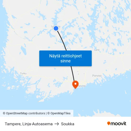 Tampere, Linja-Autoasema to Soukka map