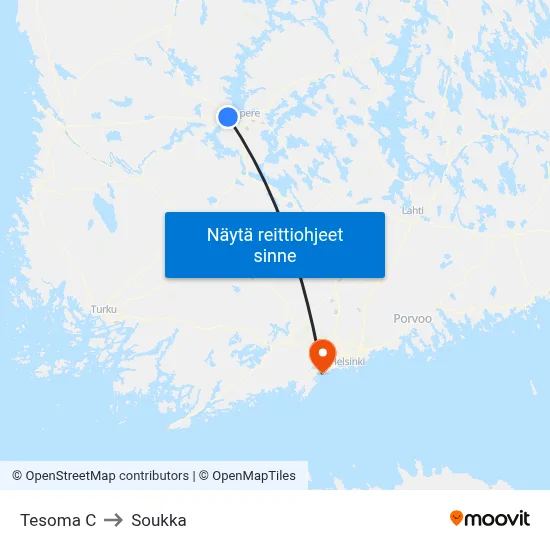 Tesoma C to Soukka map
