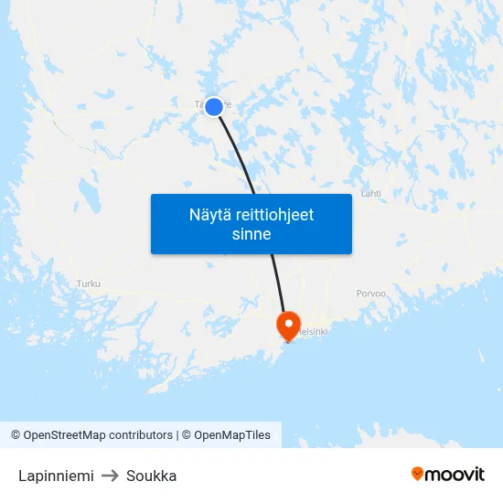 Lapinniemi to Soukka map