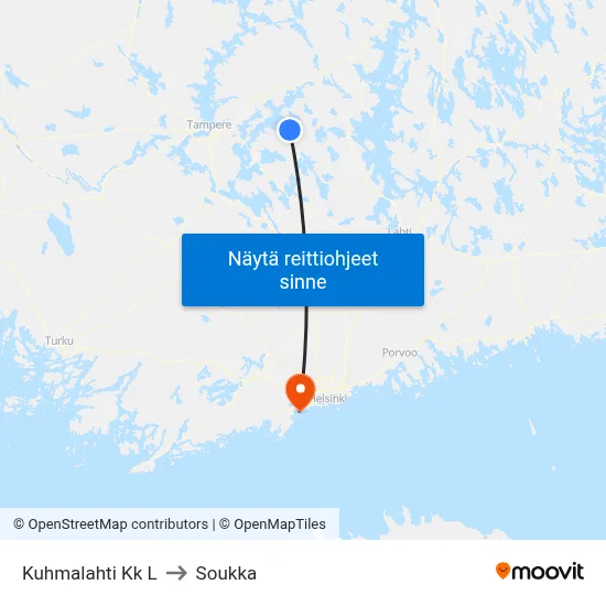 Kuhmalahti Kk L to Soukka map