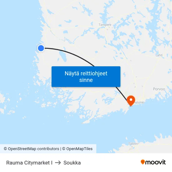 Rauma Citymarket I to Soukka map