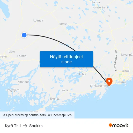 Kyrö Th I to Soukka map