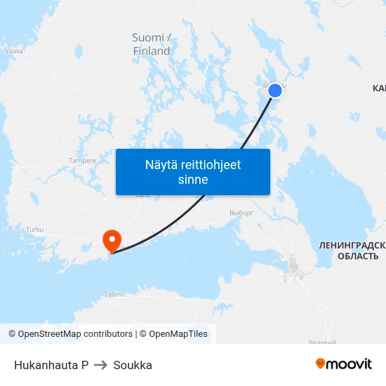 Hukanhauta P to Soukka map