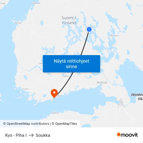 Kys - Piha I to Soukka map