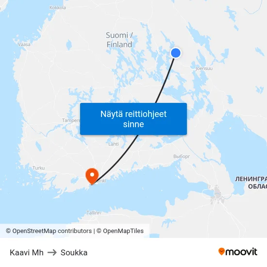 Kaavi Mh to Soukka map