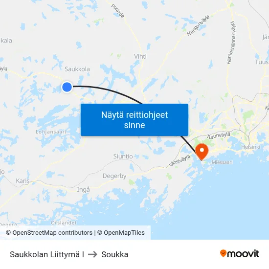 Saukkolan Liittymä I to Soukka map