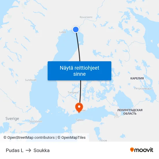 Pudas L to Soukka map