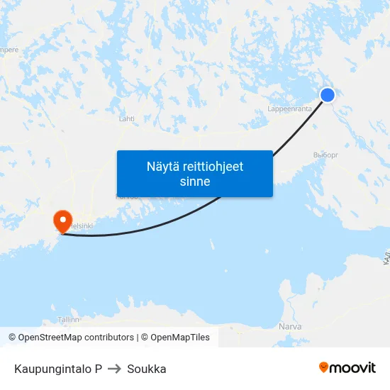 Kaupungintalo P to Soukka map