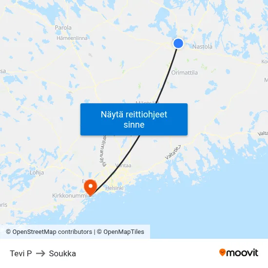 Tevi P to Soukka map