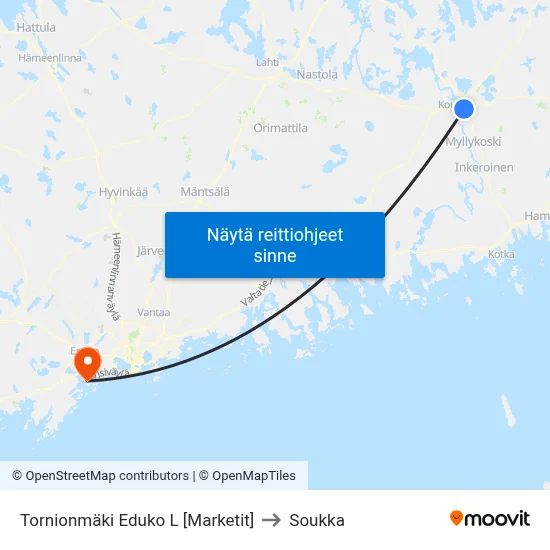 Tornionmäki Eduko L [Marketit] to Soukka map