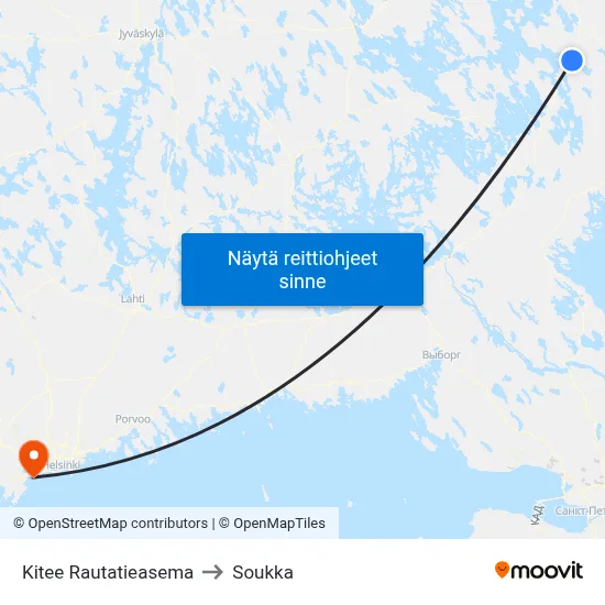 Kitee Rautatieasema to Soukka map