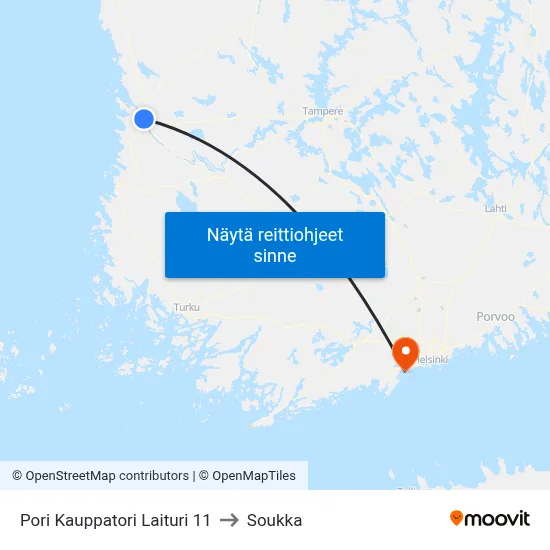 Pori Kauppatori Laituri 11 to Soukka map