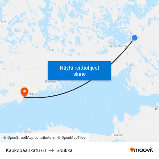 Kaukopäänkatu 6 I to Soukka map