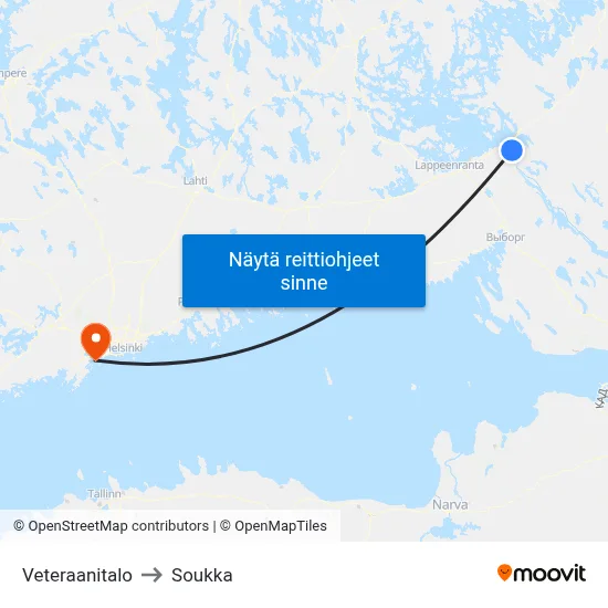 Veteraanitalo to Soukka map