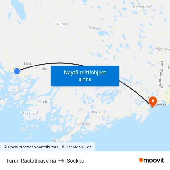 Turun Rautatieasema to Soukka map