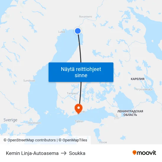 Kemin Linja-Autoasema to Soukka map