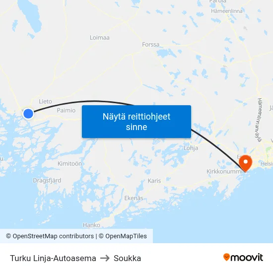 Turku Linja-Autoasema to Soukka map