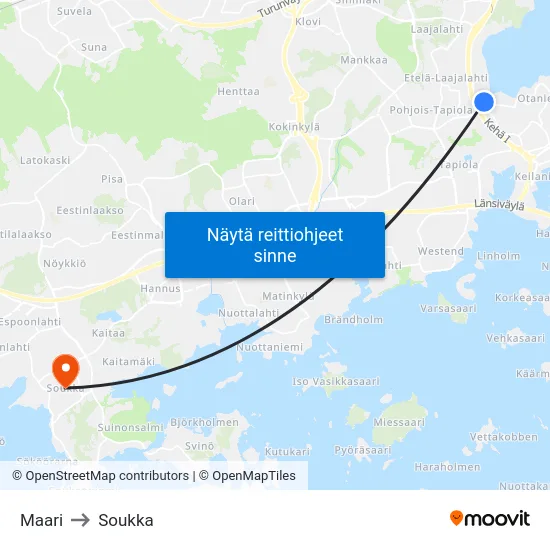Maari to Soukka map