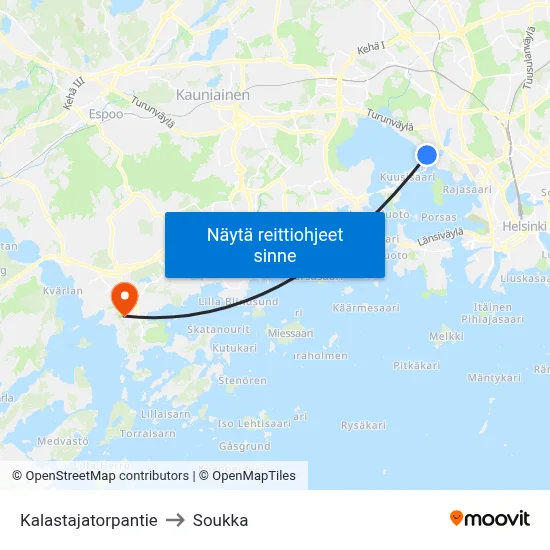 Kalastajatorpantie to Soukka map