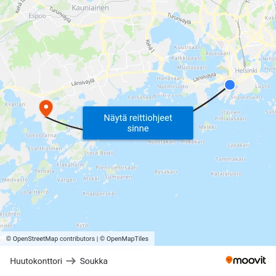 Huutokonttori to Soukka map