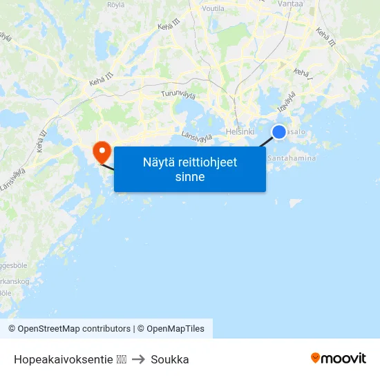 Hopeakaivoksentie 🌳🏟️ to Soukka map