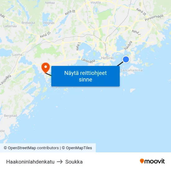 Haakoninlahdenkatu to Soukka map