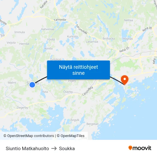 Siuntio Matkahuolto to Soukka map