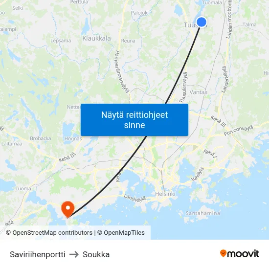 Saviriihenportti to Soukka map