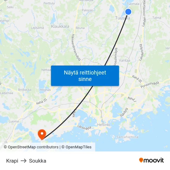 Krapi to Soukka map