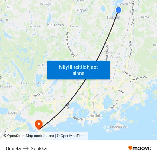 Onnela to Soukka map