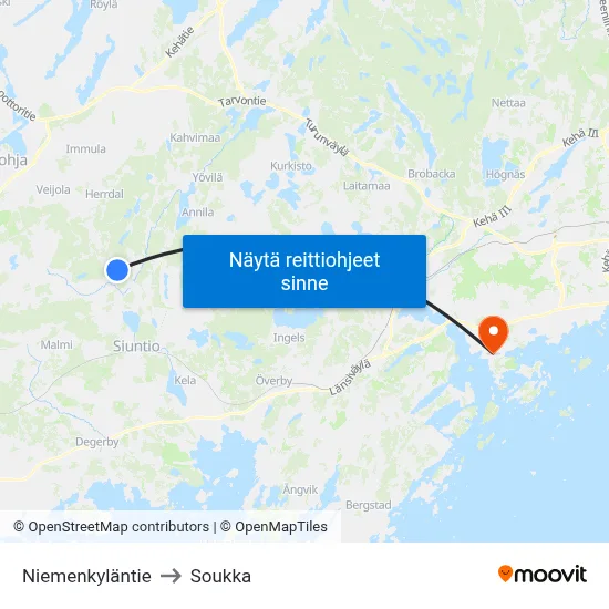 Niemenkyläntie to Soukka map