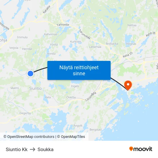 Siuntio Kk to Soukka map