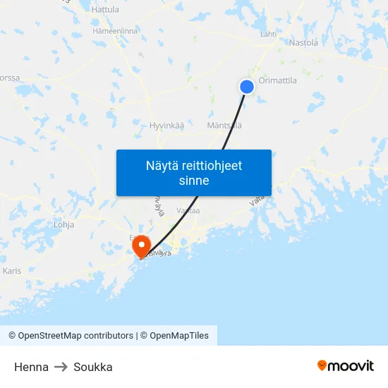 Henna to Soukka map